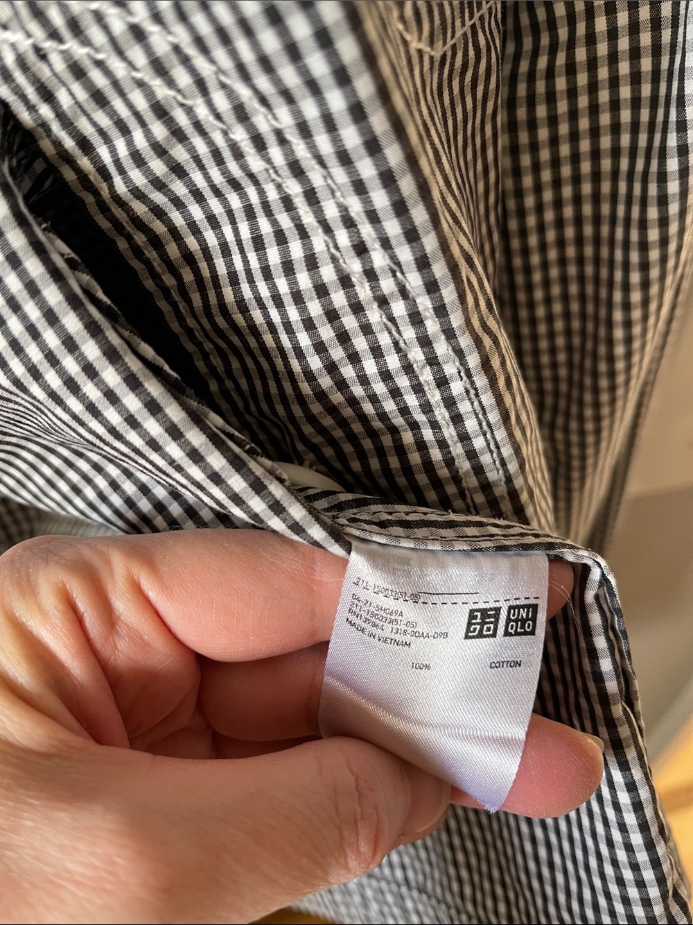 Uniqlo Black and White Gingham Casual Blazer Cotton - Picture 8 of 8